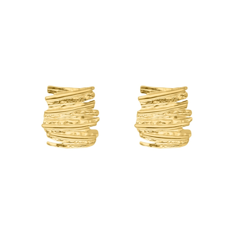 Statement stud oorbellen organic goudkleurig