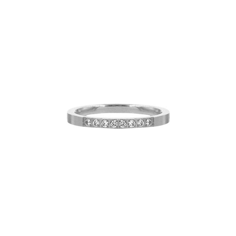 Ring met steentjes zilver