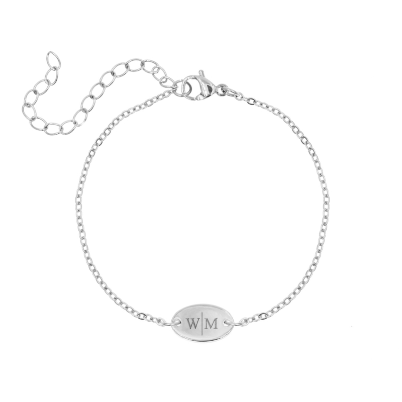 Musthave armbandje met 2 letters zilver