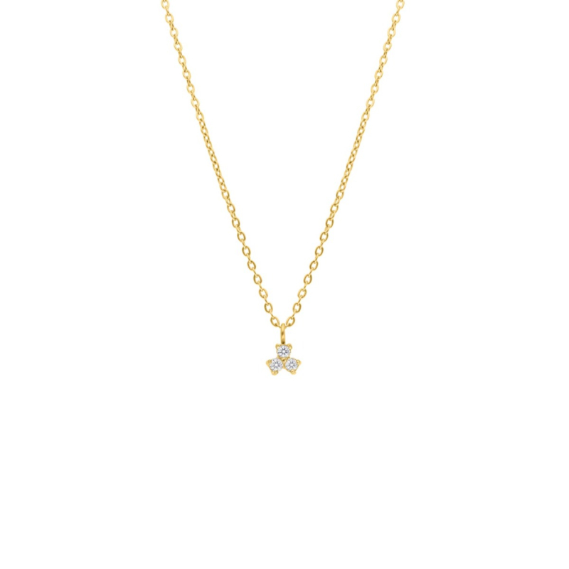 Ketting triple stone goudkleurig