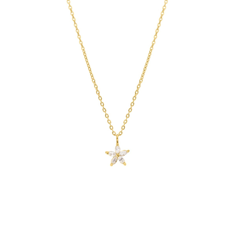 Sparkle flower ketting goudkleurig