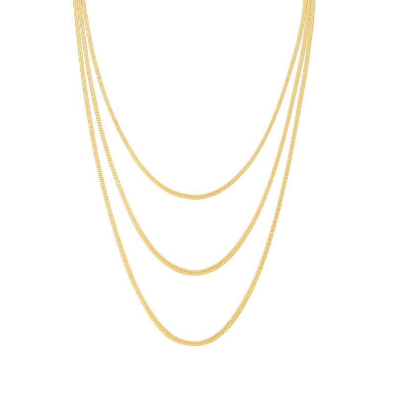 Snake ketting triple goud