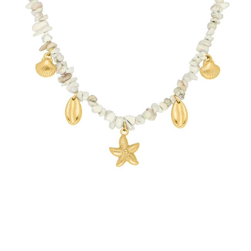 Bedelketting met steentjes goudkleurig