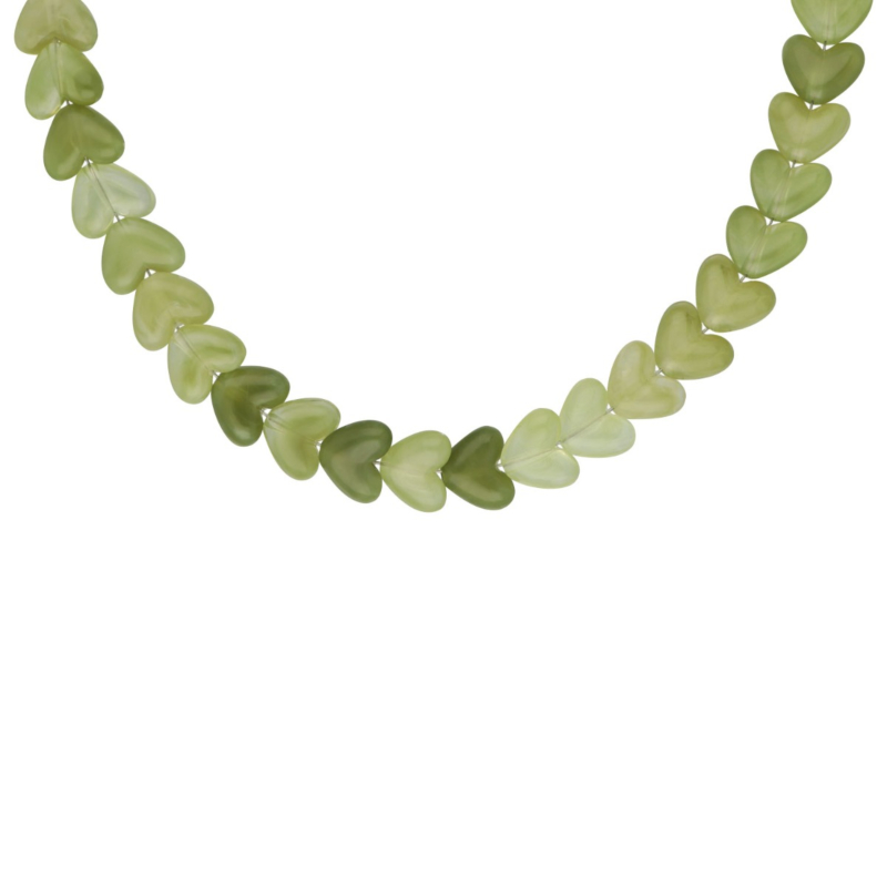 Kralenketting hartjes groen