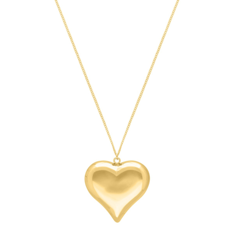 Lange ketting statement hart goudkleurig
