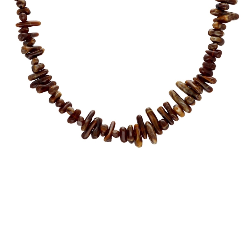 Kralenketting steentjes mix bruin