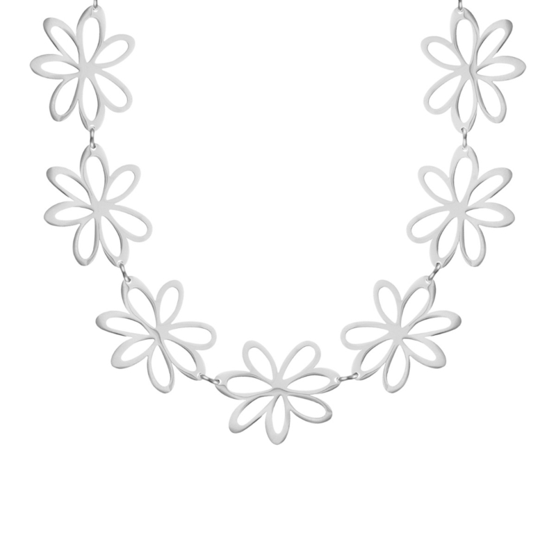 Bloom ketting zilver