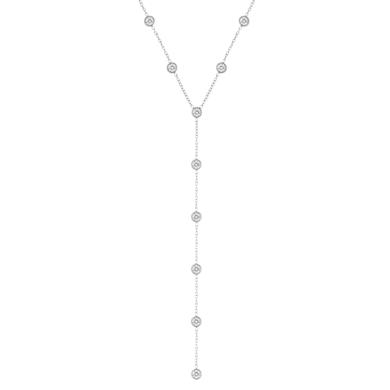 Y ketting met ronde steentjes