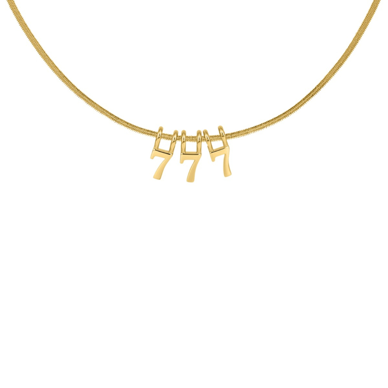 Lucky number bedelketting goud