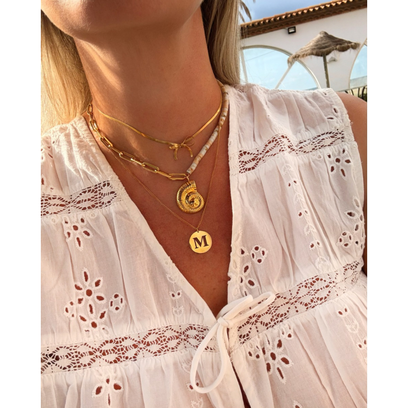 Trendy bow necklace goudkleurig