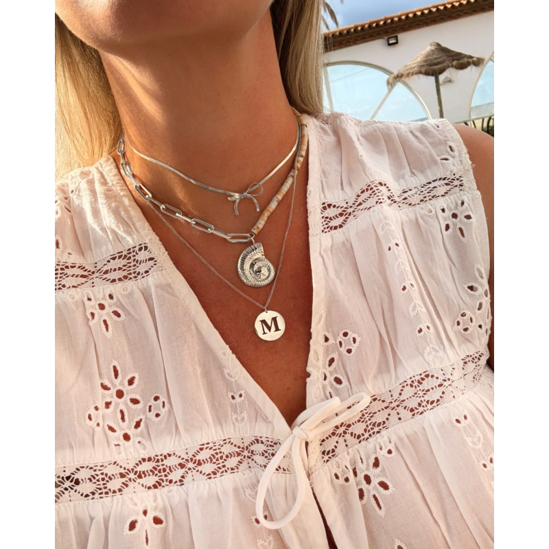 Gekleurde chain ketting met schelp