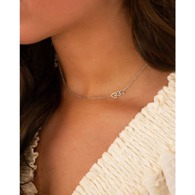 Ketting love hearts triple