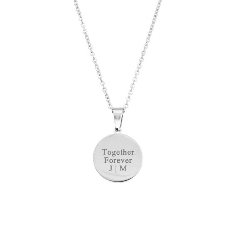 fijne ketting met ronde hanger graveerbaar