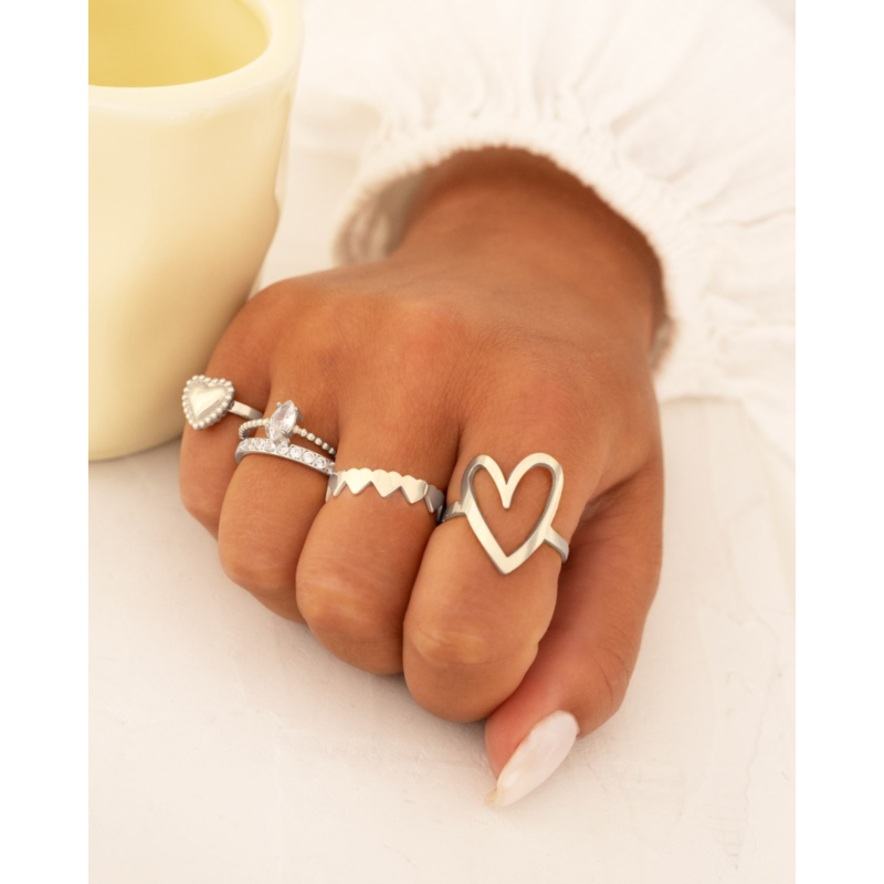 Verstelbare hartjes ring
