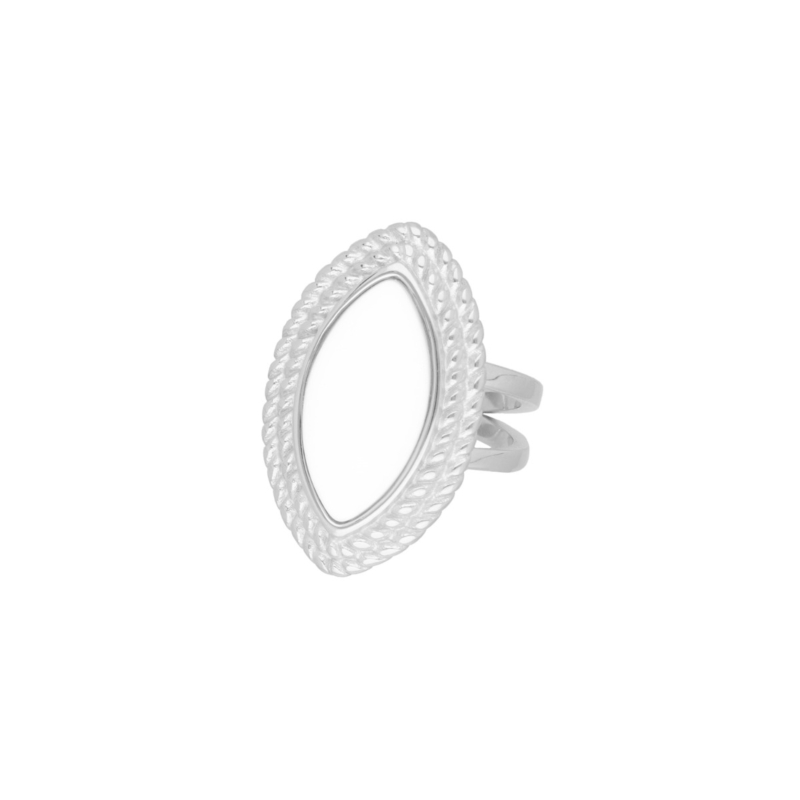 Statement ring witte steen