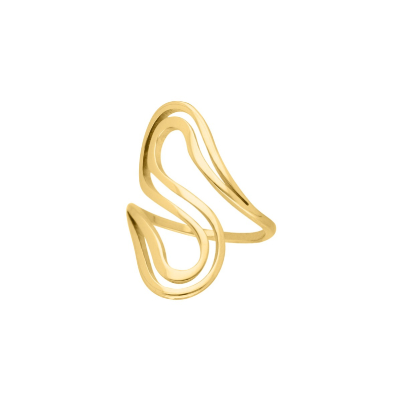 Statement ring golvend goudkleurig