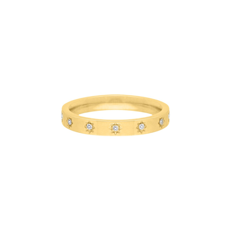 Steentjes ring goudkleurig