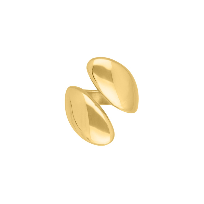 Platte teardrop ring goudkleurig