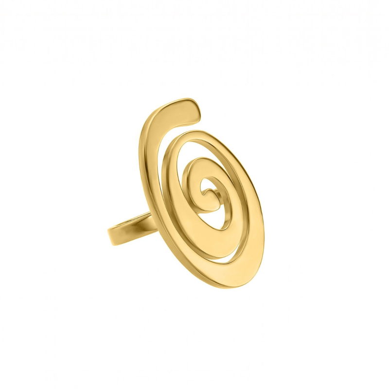 Verstelbare ring swirl goudkleurig