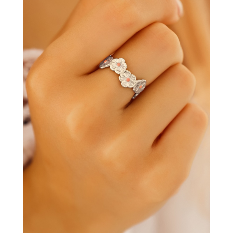 Bloemen ring roze