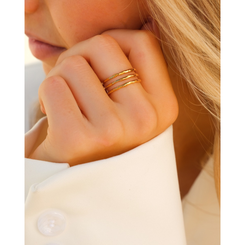 Triple ring verstelbaar goudkleurig
