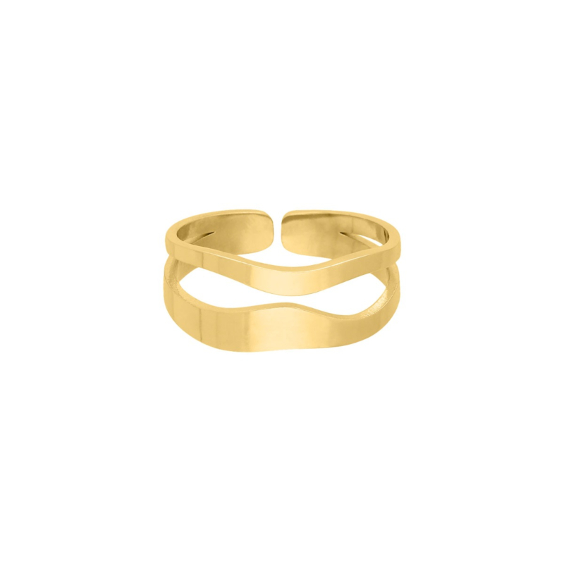 Dubbele ring organics goudkleurig