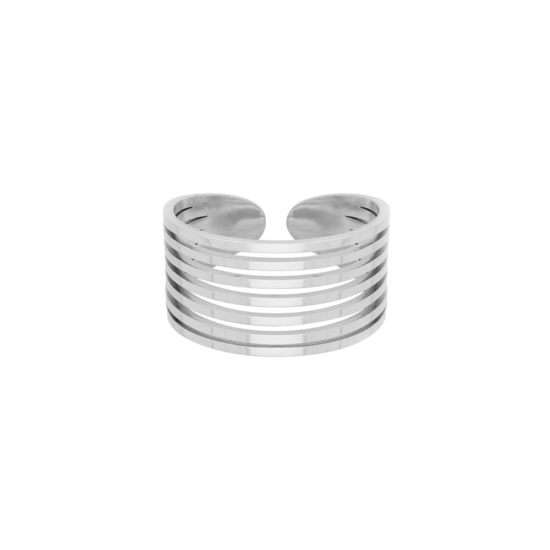 Ring streepjes zilver