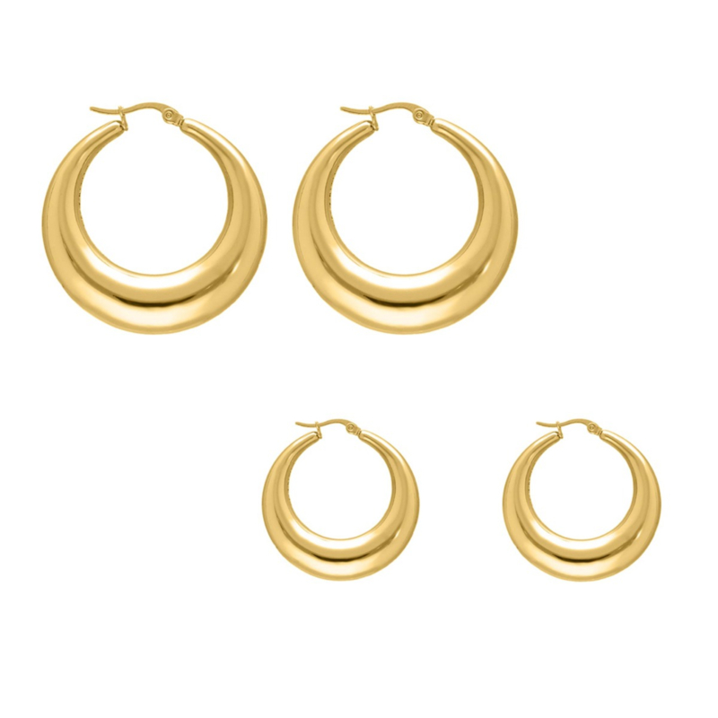 Oorbellen set chunky goudkleurig