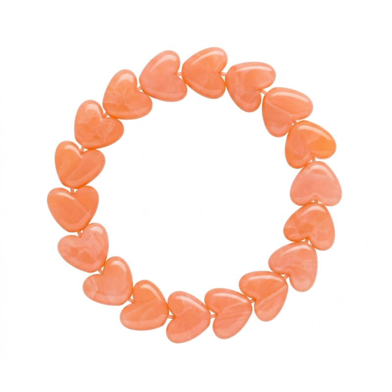 Kralenarmband hartjes oranje