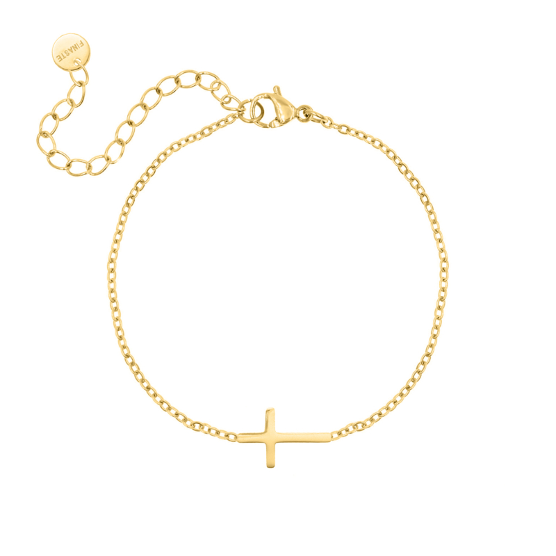 Cross armband goudkleurig