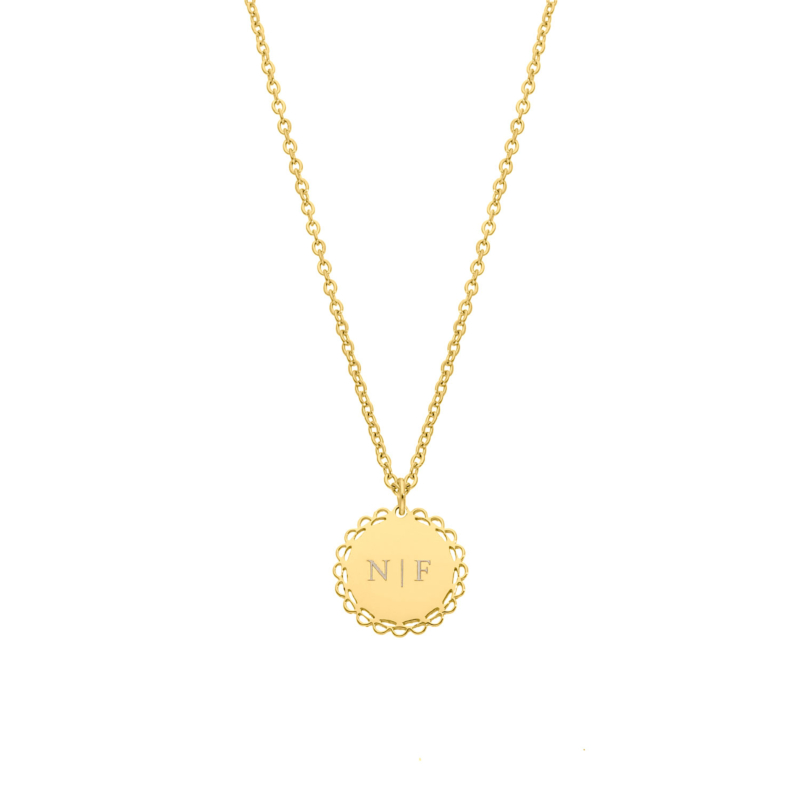 Vintage initial ketting goudkleurig