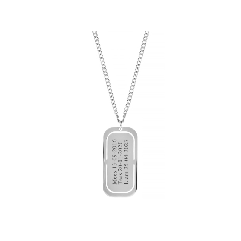 Graveerbare tag ketting heren