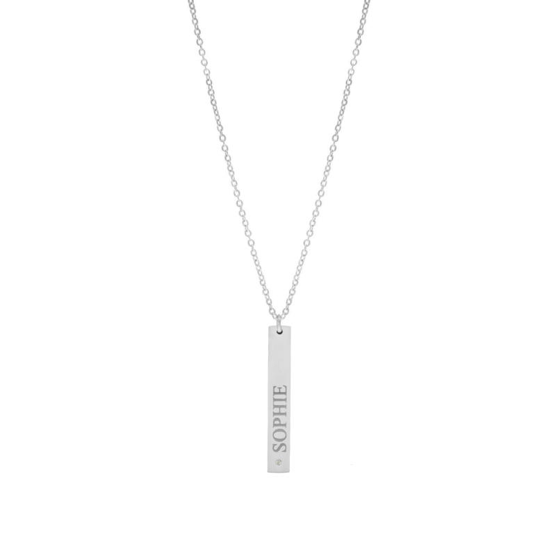 Graveerbare ketting shiny bar