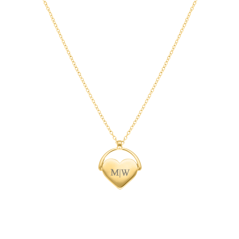 Graveerbare hartjes ketting ariana goudkleurig