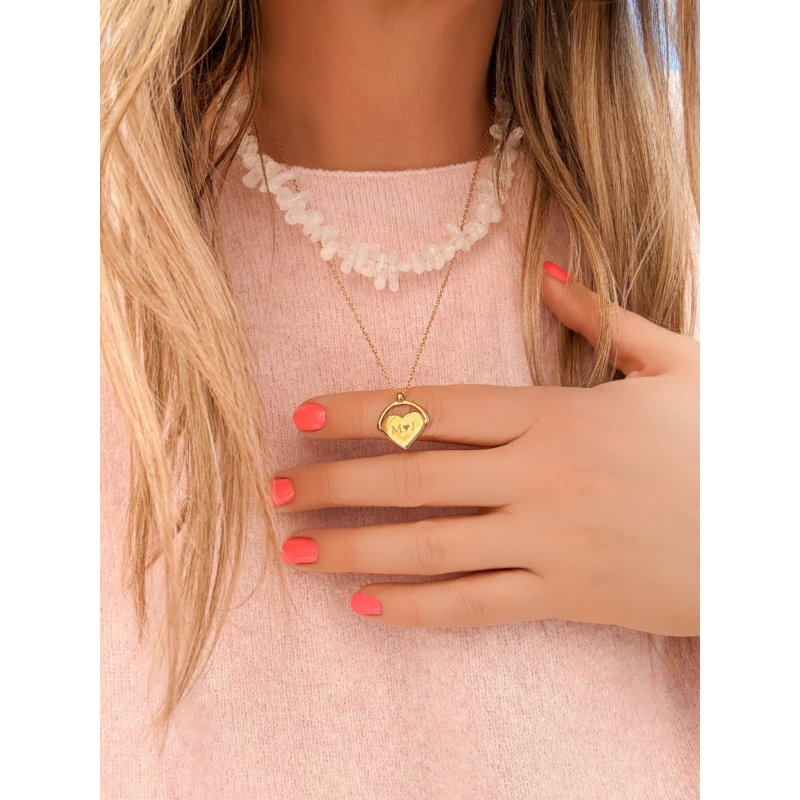 Kralenketting steentjes mix wit