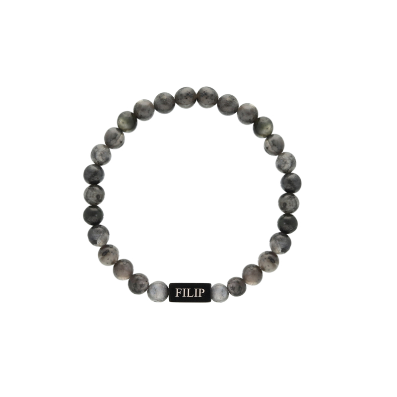 Kralen armband heren met naam zwart