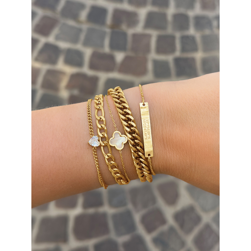 Armband met coördinaten goudkleurig