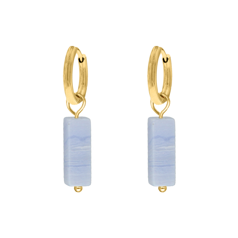 Oorbellen winter cubes goudkleurig