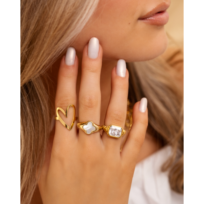 Love heart ring goldplated
