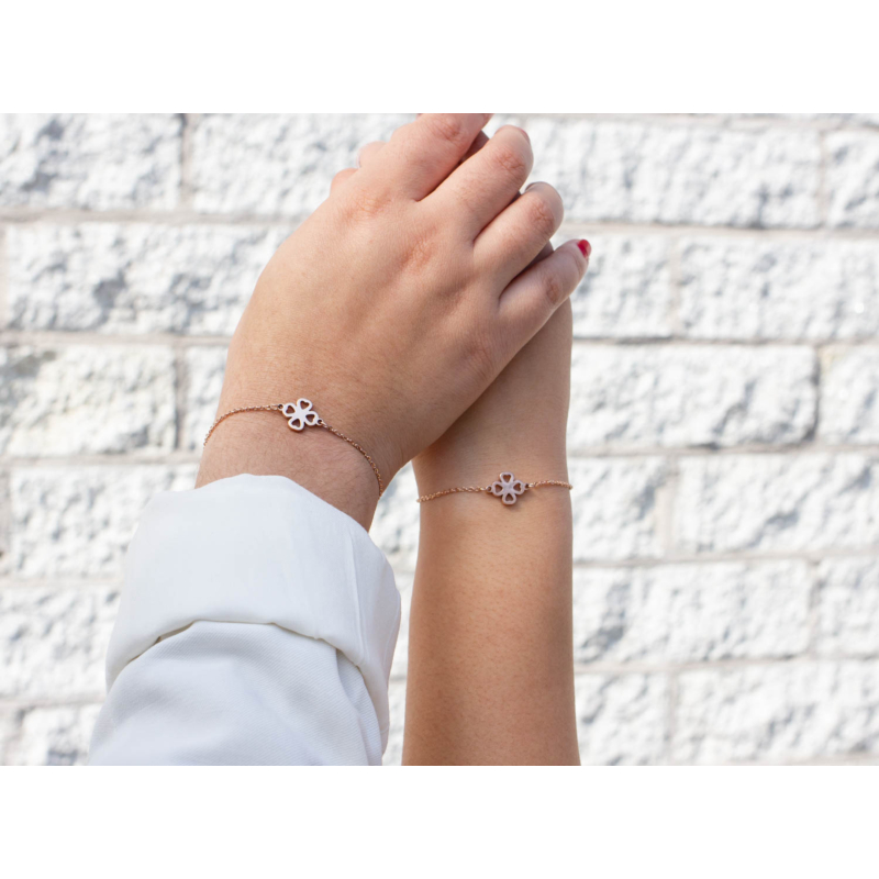 Klavertje vier armband rose goud kleurig