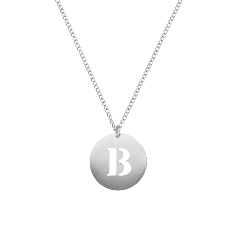 Zilveren ketting met initial