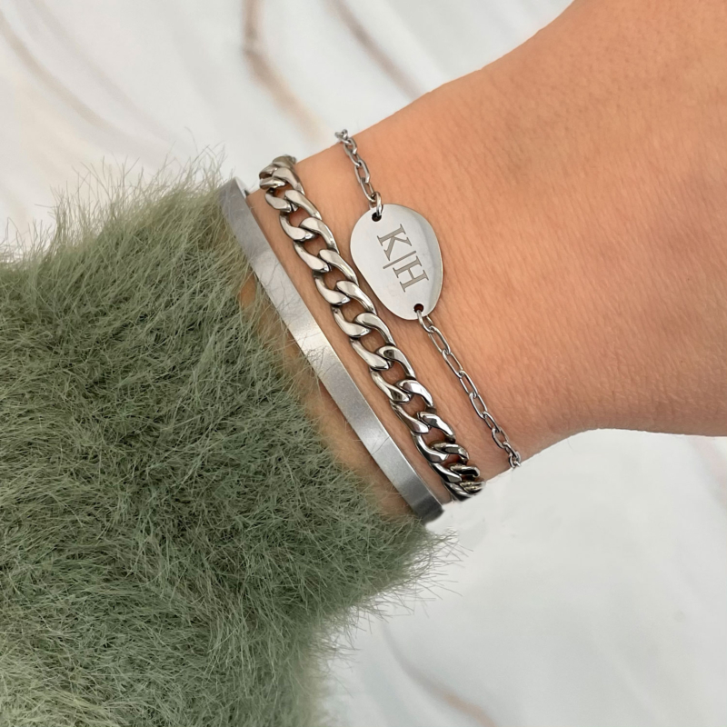 Armparty Graveren Kleur Zilver
