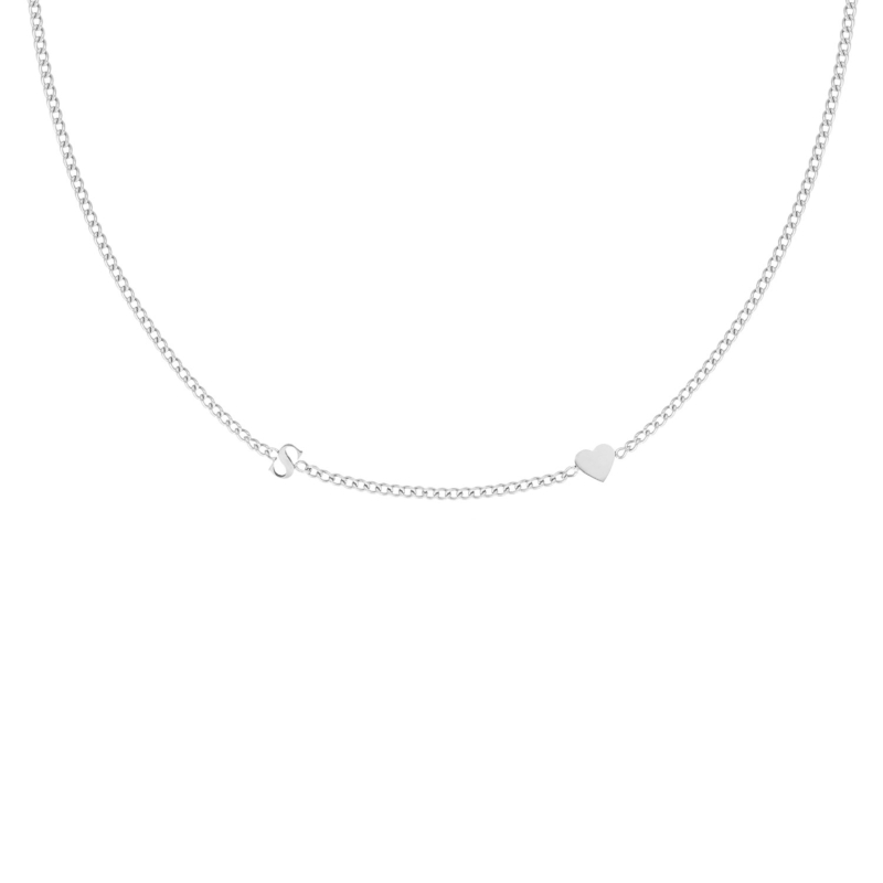 Mini initial ketting met hartje