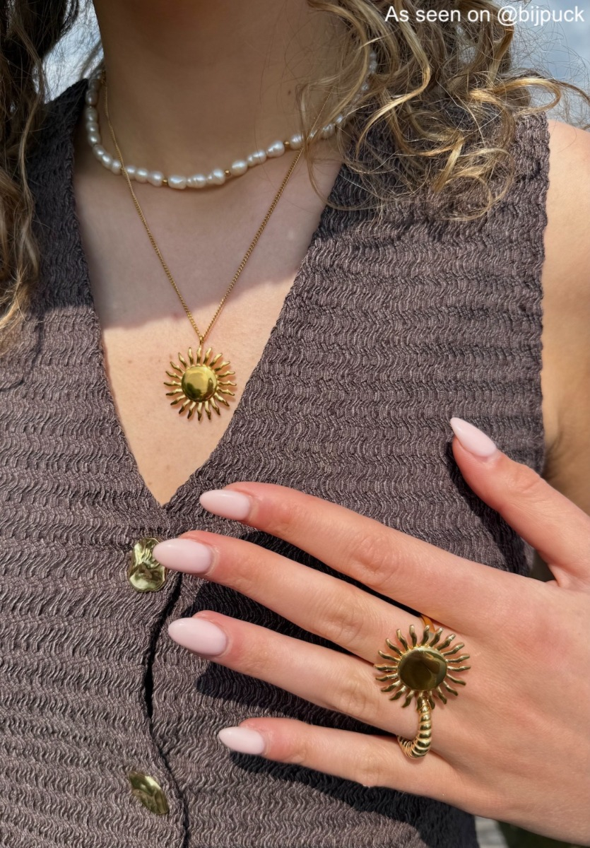 Gouden zon ring.