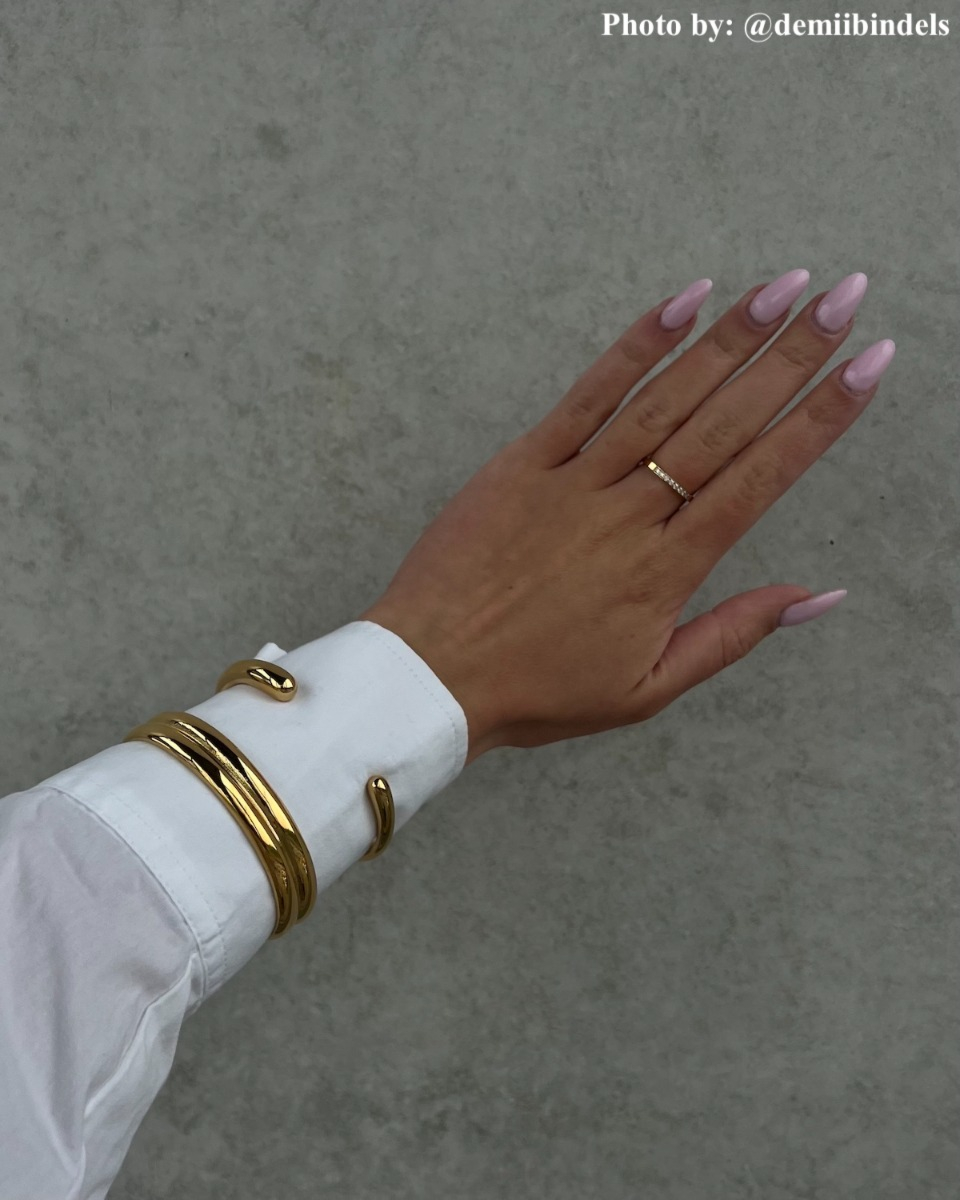 Dubbele bangle gouden armband.