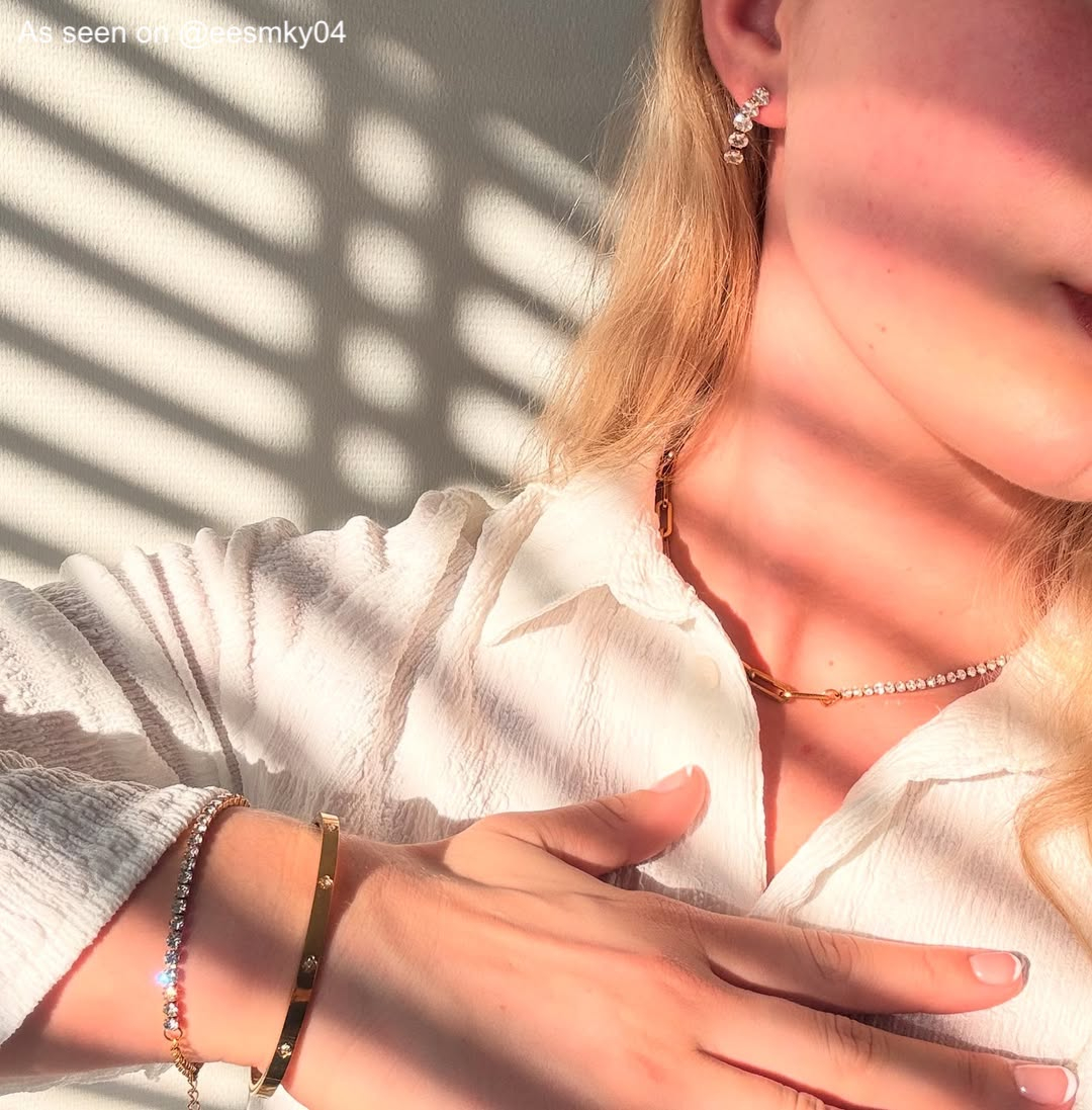 influencer met tennisarmband van Finaste 