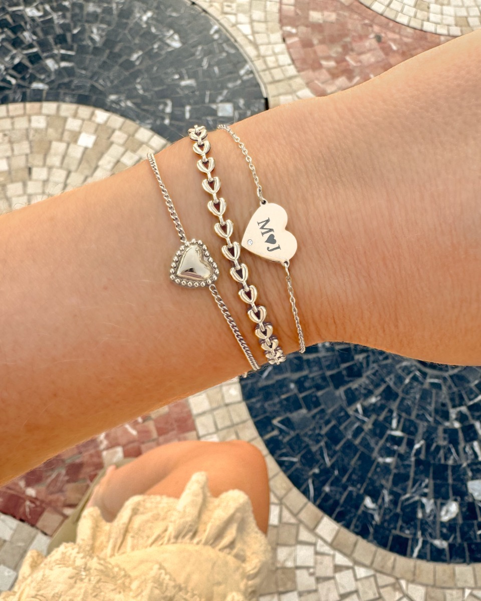 Armparty zilveren hartjes