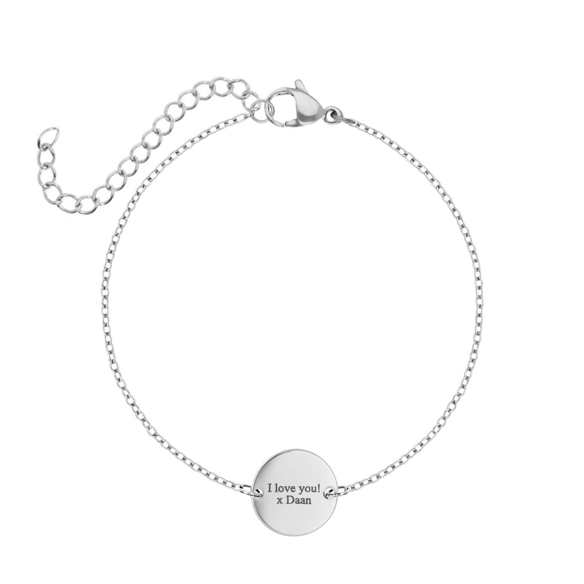 Armband met ronde bedel van Finaste die je kunt laten graveren