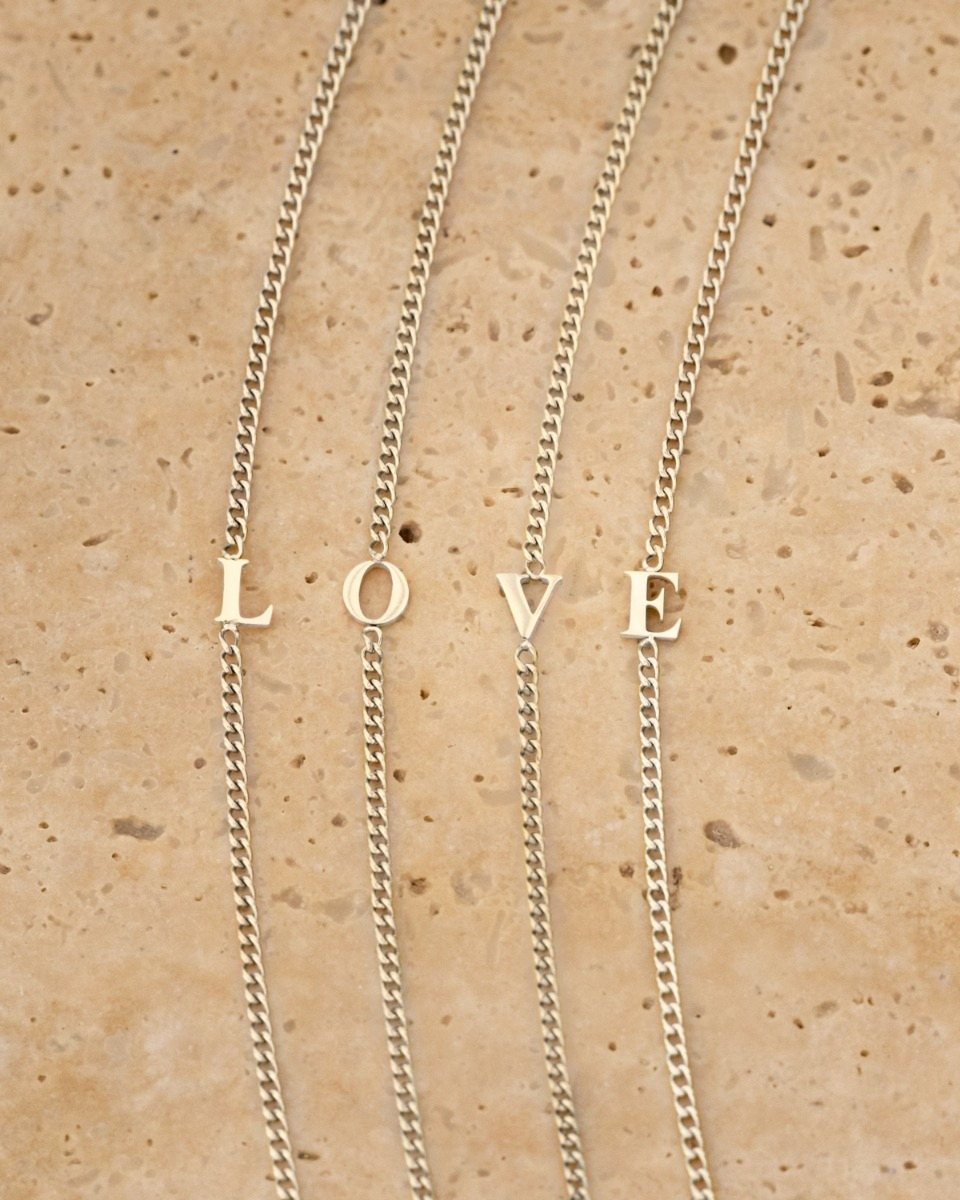 Mini initial kettingen love