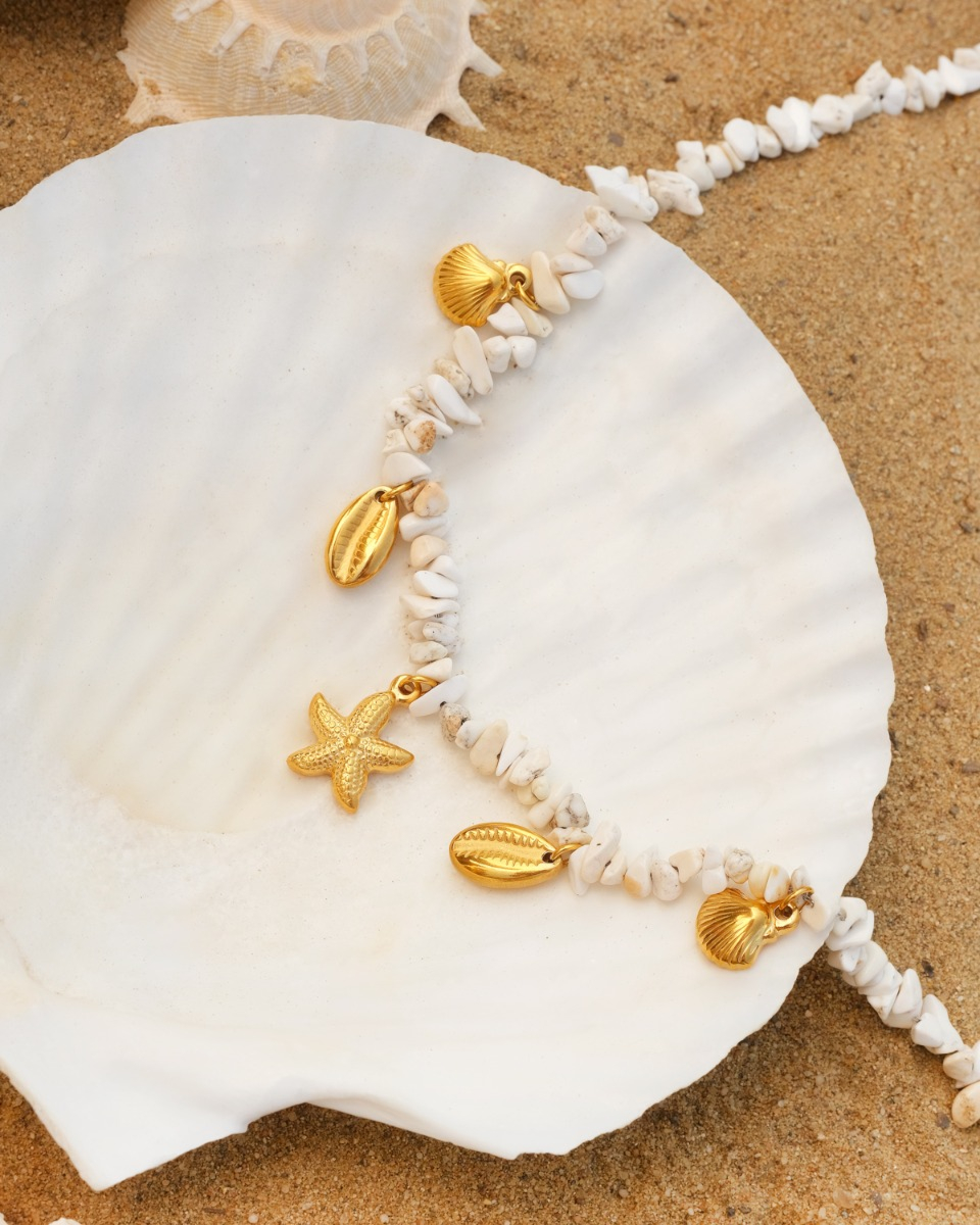 Steentjes bedelketting goud